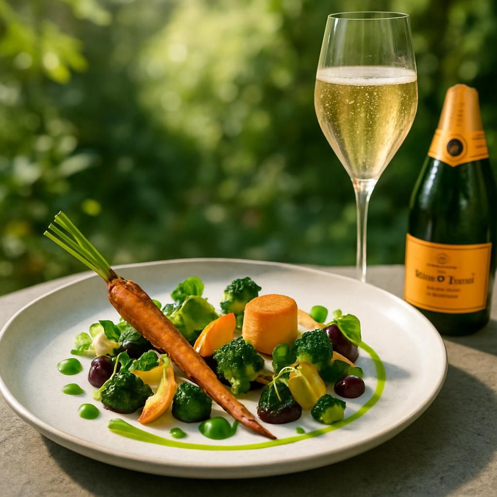 découvrez garden gastronomy, où l'élégance iconique de veuve clicquot sublime l'univers culinaire raffiné d'äponem dans une expérience gustative unique et sophistiquée.