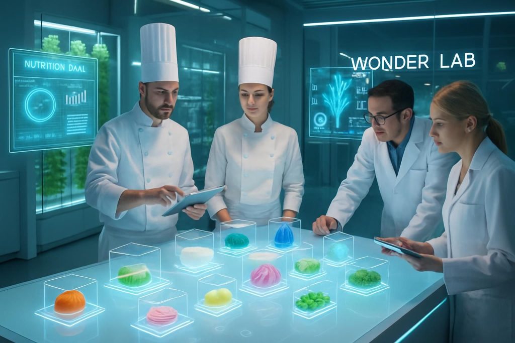 découvrez l'alimentation de demain avec delhaize et le smart gastronomy lab lors d'une dégustation futuriste au wonder lab. plongez dans une expérience culinaire innovante et surprenante.