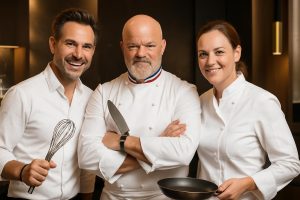 découvrez un événement inédit réunissant les icônes de la gastronomie française christophe michalak, philippe etchebest et stéphanie le quellec pour une expérience culinaire exceptionnelle.