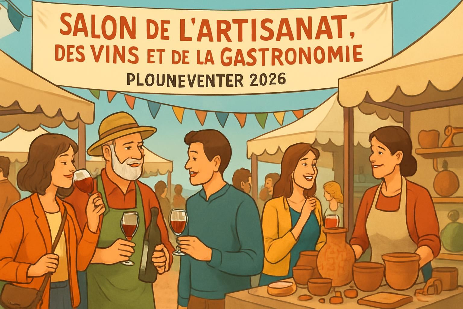 à plounéventer, 200 passionnés se sont réunis pour célébrer l'artisanat, les vins et la gastronomie lors d'un salon local convivial et riche en découvertes.