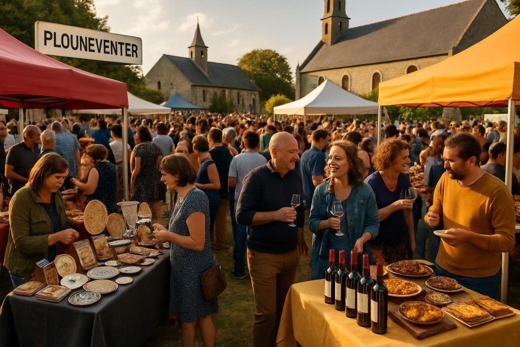 à plounéventer, 200 passionnés ont célébré l'artisanat, les vins et la gastronomie lors d'un salon local vibrant, mettant en avant les talents et saveurs de la région.
