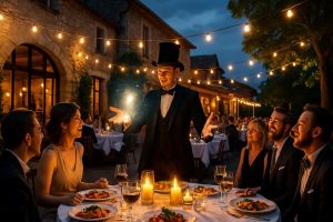 découvrez une soirée magique à évaux-les-bains alliant saveurs gastronomiques et spectacles surprenants avec karl le magicien, pour une expérience inoubliable mêlant délices culinaires et magie.