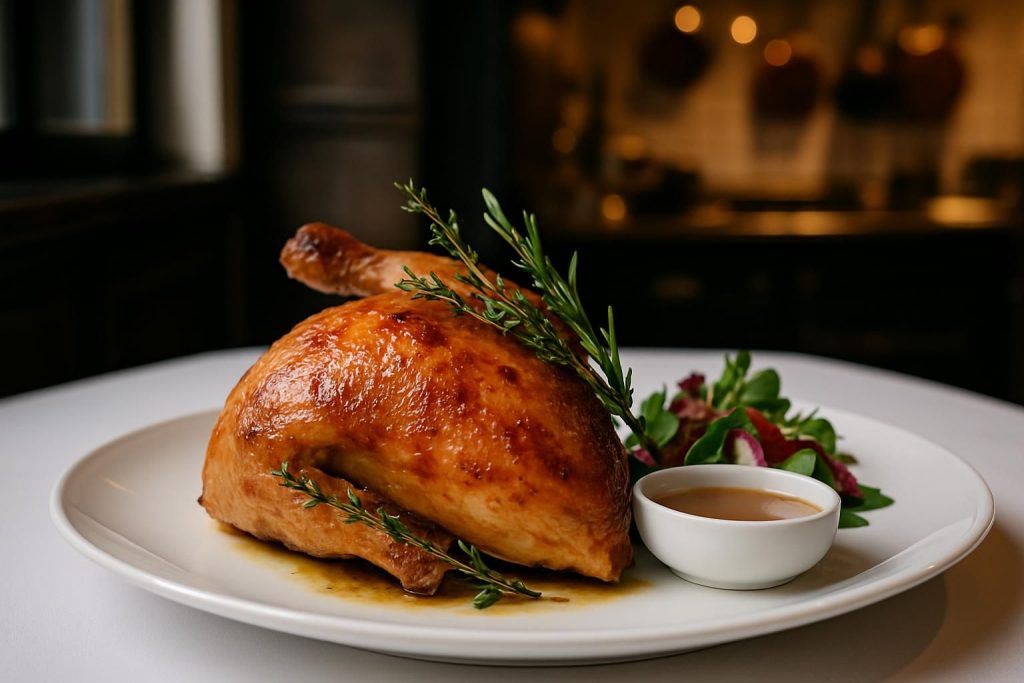 découvrez pourquoi un demi-poulet rôti à 40 dollars, préparé par un chef français renommé, suscite autant de débats dans le monde de la gastronomie.
