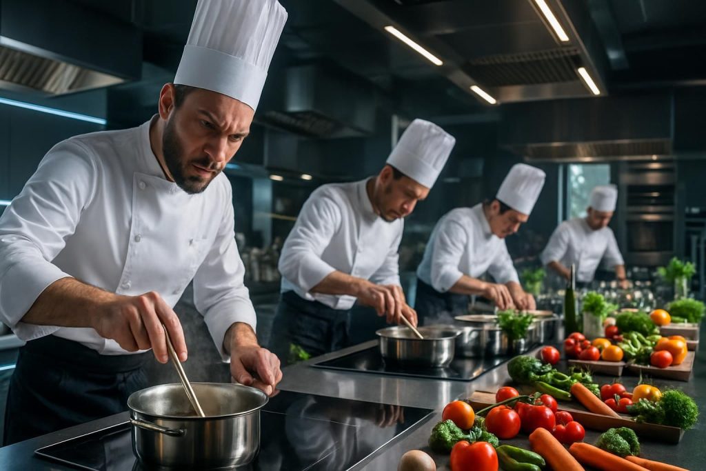 découvrez le rebondissement incroyable qui bouleverse la compétition avant les quarts de finale de top chef. suspense et surprises au rendez-vous !