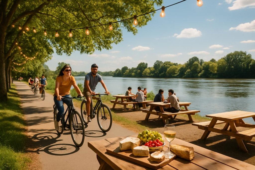 explorez les bords de loire aux portes de nantes, un lieu idéal pour des balades à vélo, savourer des délices gastronomiques et profiter de l'ambiance conviviale des guinguettes.