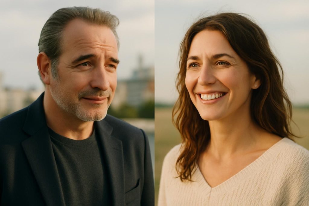 découvrez l'histoire exclusive de jean dujardin qui renaît en amour avec aurélie chaigneau, malgré la distance qui les sépare.