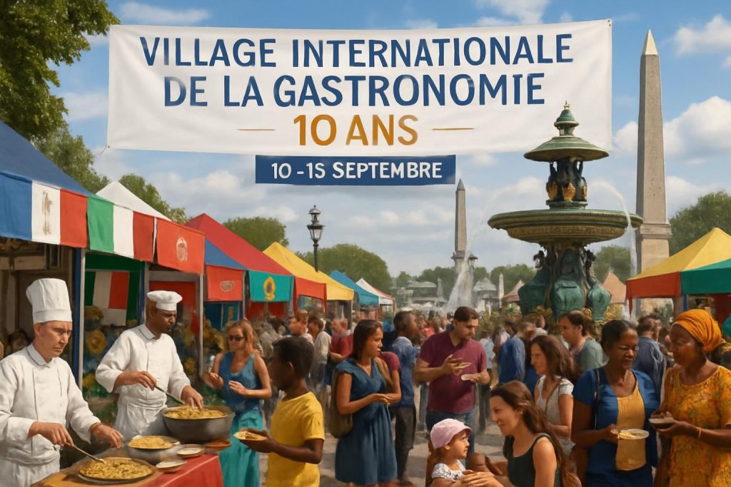découvrez le village international de la gastronomie qui fête ses 10 ans place de la concorde du 10 au 13 septembre, un événement incontournable pour les passionnés de saveurs du monde.