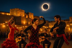vivez une nuit magique au fort de bellegarde avec une soirée espagnole animée et un spectacle unique de l’éclipse solaire au perthus. un événement à ne pas manquer !