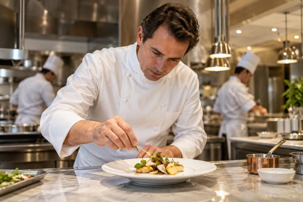 découvrez jérôme banctel, chef du gabriel, et sa cuisine gastronomique qui contribue au rayonnement de cette adresse parisienne.