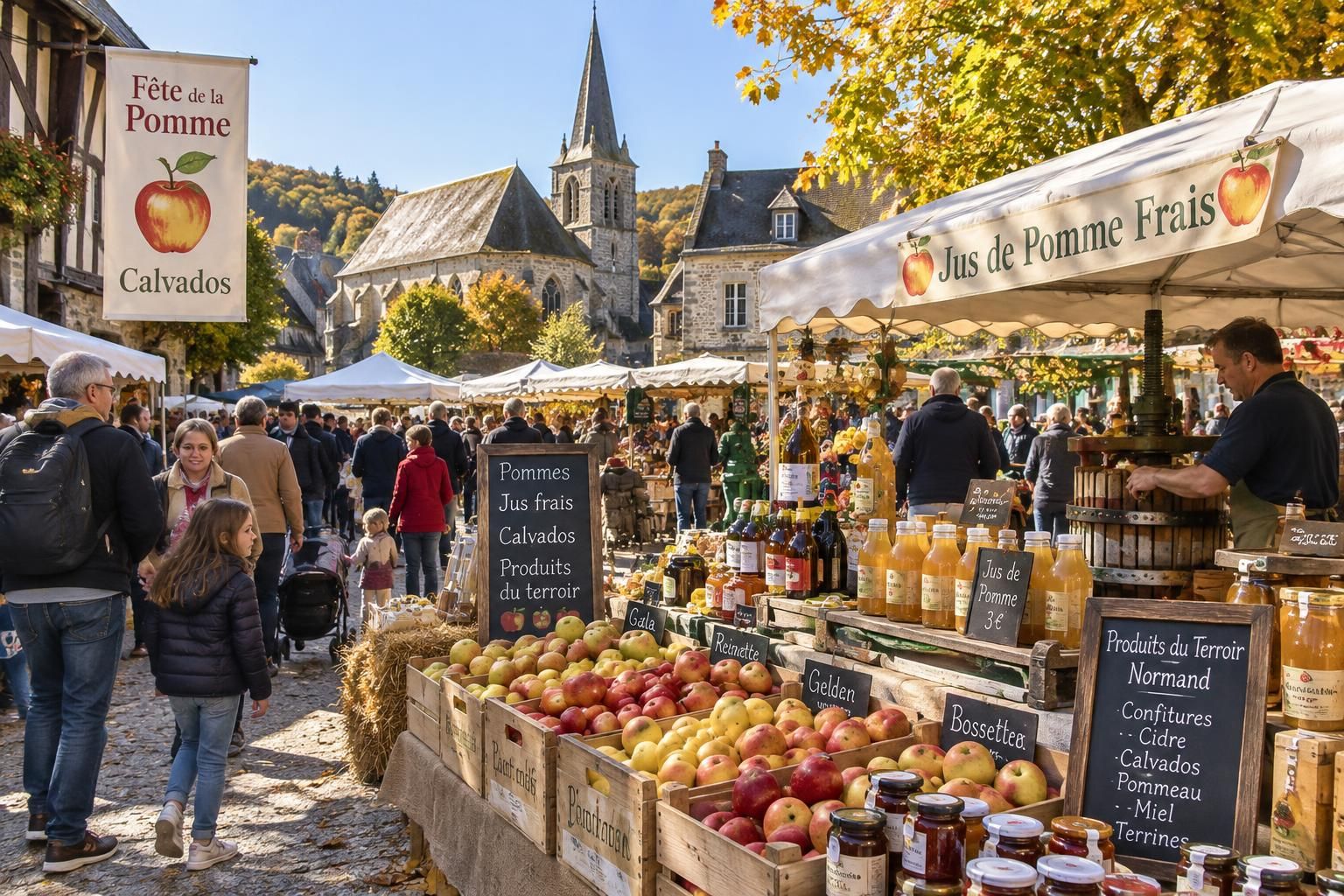 près de bayeux, le 22e festival de la pomme célèbre les saveurs du terroir et propose des animations pour petits et grands.